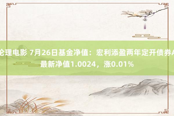 伦理电影 7月26日基金净值：宏利添盈两年定开债券A最新净值1.0024，涨0.01%