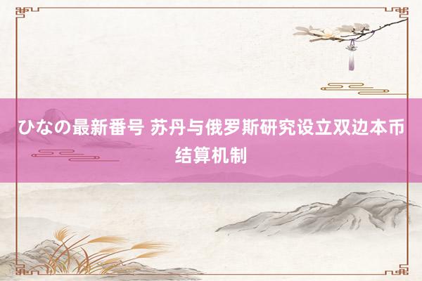 ひなの最新番号 苏丹与俄罗斯研究设立双边本币结算机制