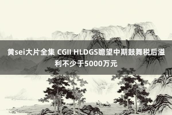 黄sei大片全集 CGII HLDGS瞻望中期鼓舞税后溢利不少于5000万元