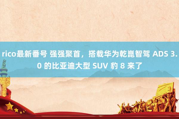 rico最新番号 强强聚首，搭载华为乾崑智驾 ADS 3.0 的比亚迪大型 SUV 豹 8 来了